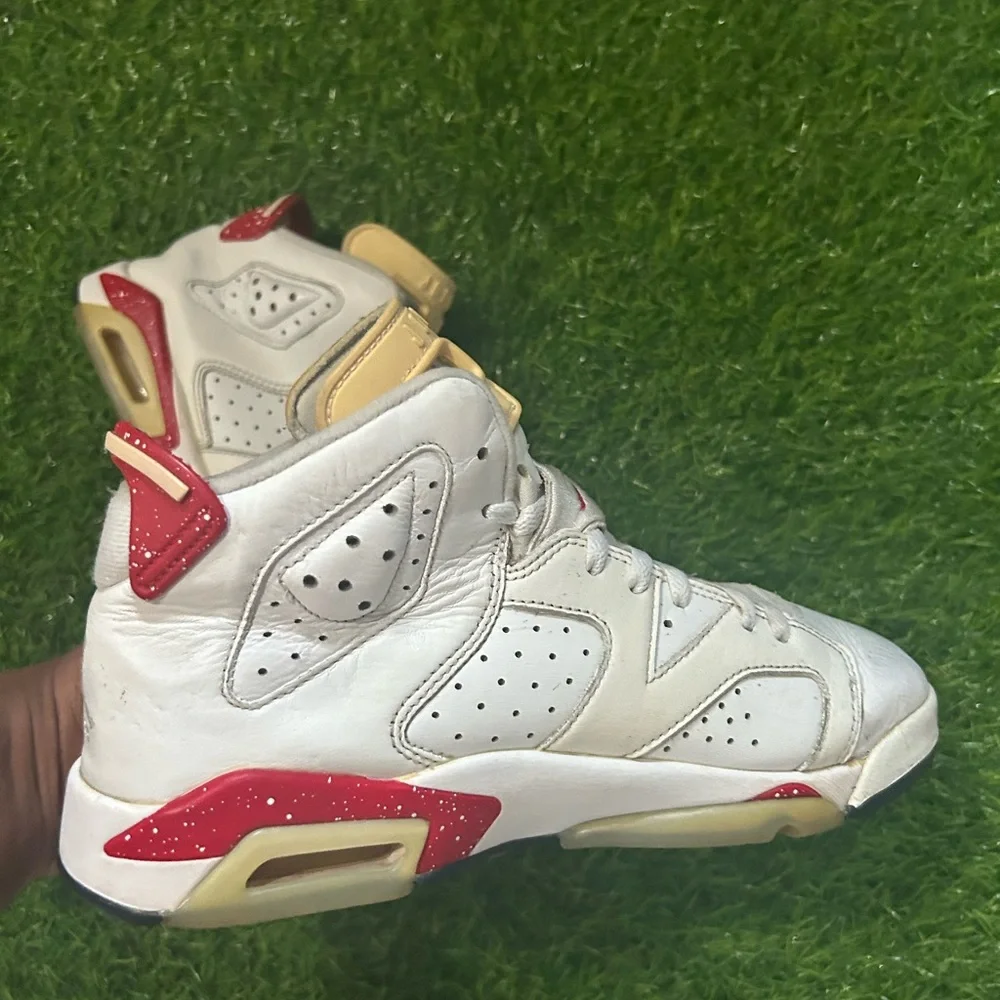 Air Jordan 6 Red Oreo Size 7Y GS White Red Used No Box